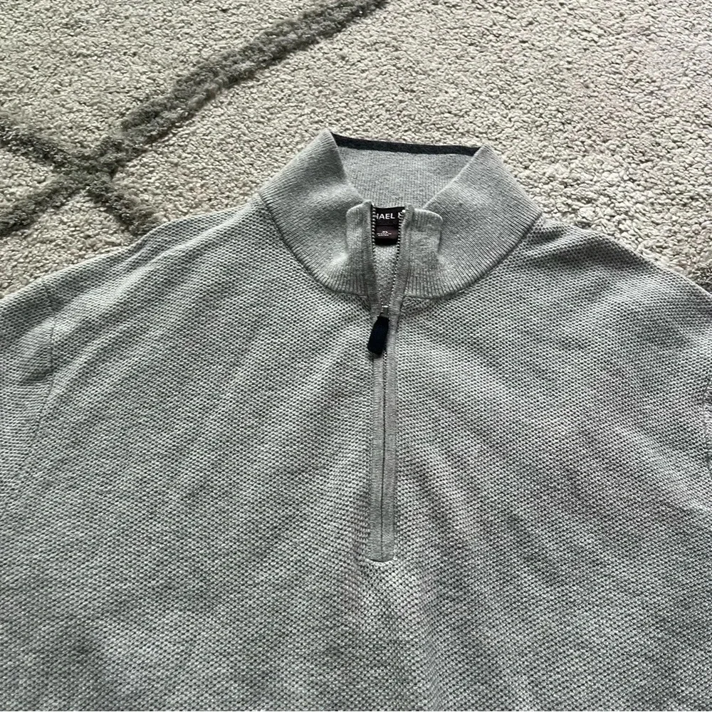 Michael Kors sweater jacket quarter zip gray XL
